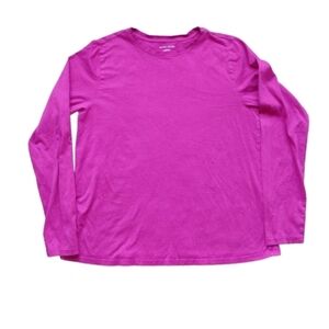 EILEEN FISHER Hot Pink Organic Cotton Long Sleeve Top Small Petite